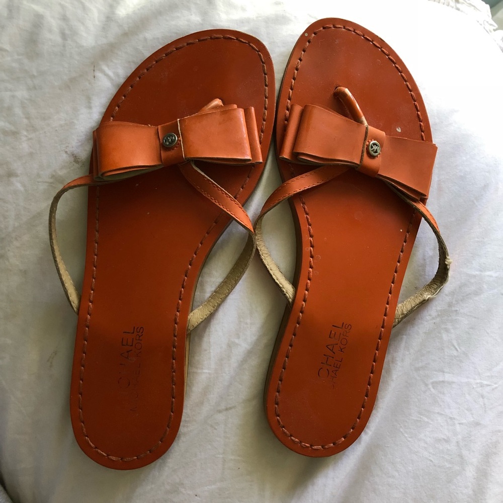 MICHAEL Michael Kors Orange Bow Sandals 😍